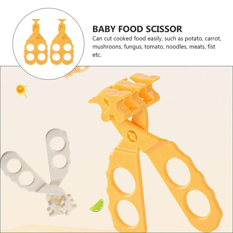 [Australia] - EXCEART 2PCS Baby Food Choppers Food Cutter Multifunctional Masher Chopper Crusher Food Cut Kids Safe Feeding Helper Home Kitchen Food Slicer Shears for Babies Toddlers (Yellow) 