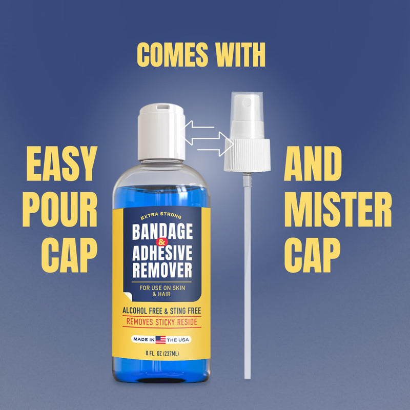 [Australia] - Sting-Free Adhesive Remover - Gentle & Pain-Free Bandage & Strong Adhesive Remover | Ideal for Sensitive Skin, Sports Tape, Dialysis Ports, Continuous Blood Glucose Monitoring & Colostomy Bag Care 