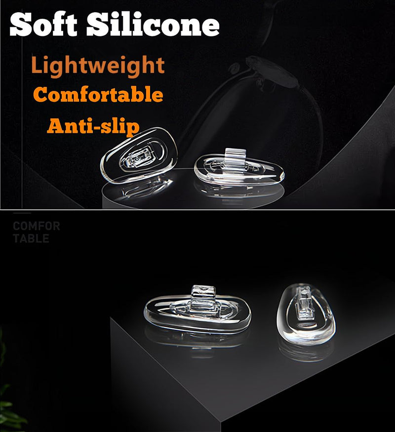 [Australia] - Push-in Glasses Nose Pads,5 Pairs BEHLINE Soft Silicone Eyeglasses Replacement Nose Piece,Anti-slip Snap-in Nose Bridge Pads Clear Slide on Nose Guards for Eye Glasses Sunglasses(15mm,Teardrop-shape) 