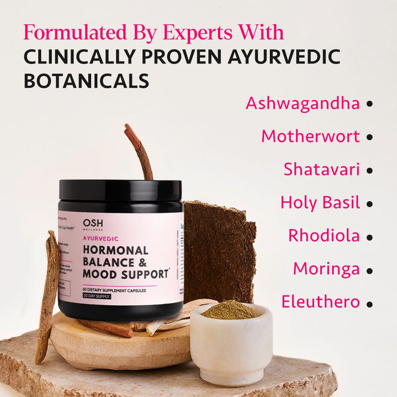 [Australia] - Ayurvedic Hormone Balance for Women | Cortisol Manager | Regulates Estrogen | Made in USA | Ashwagandha, Rhodiola, & Shatavari | Mood, Energy, & Sleep Support | Stress Relief | 60 Ct. - OSH Wellness 