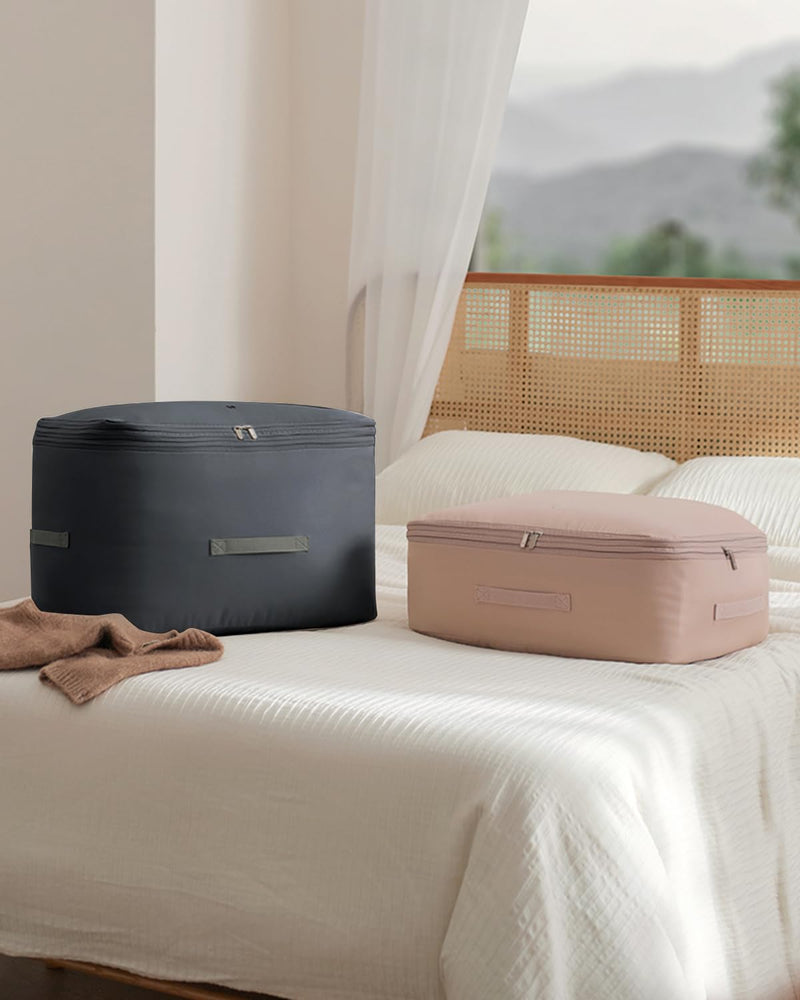 EACHY Travel Makeup Bag & 3-Pack Comforter Storage Bag