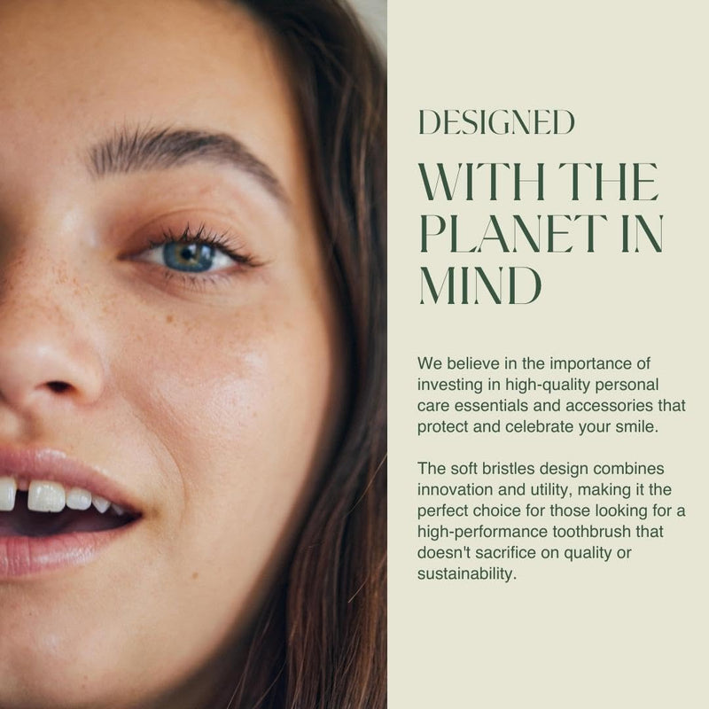 Biodegradable and Eco-Friendly Bamboo Toothbrush 4-Pack - BPA Free Soft Bristle - Dentist-Approved and All-Natural with Positive Affirmations Etched on Handles by Plus Ultra 4 Count (Pack of 1)