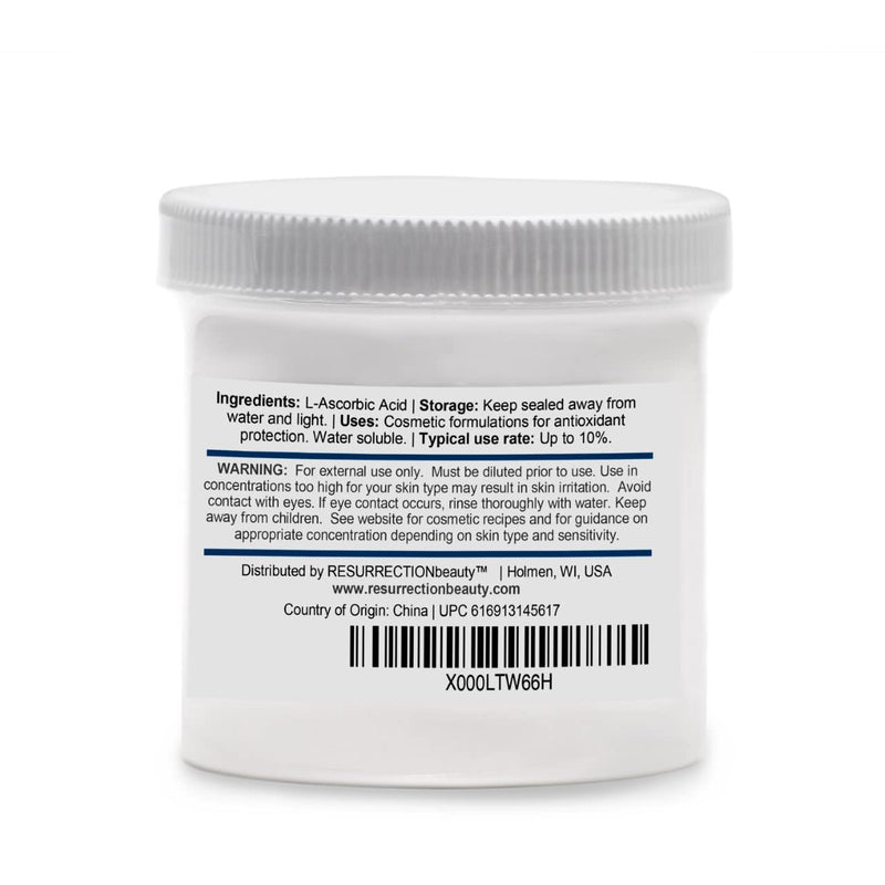 100% Pure L-Ascorbic Acid (Cosmetic Vitamin C Powder for Face) to Make Your Own Premium Beauty Serum, Skincare Mask Treatment, Hyaluronic Serums with Vit C & DIY Facial Skin Care Products 6 OZ 1