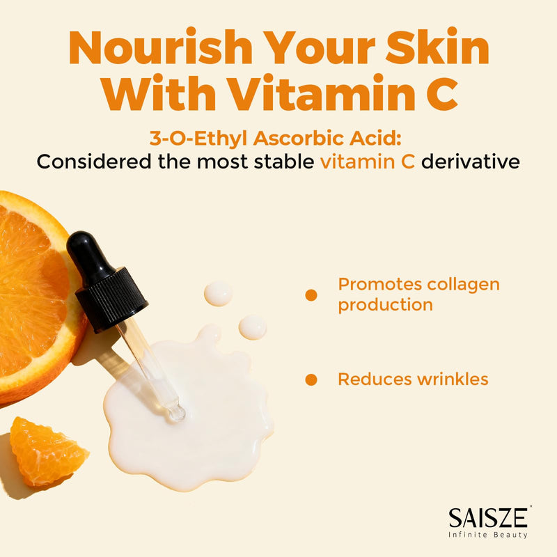 Vitamin C Serum for Face, Facial Serum for Dark Spot, Skin Care Gifts for Women, Birthday Gift for Her, Anti Aging with Vitamin C, Hyaluronic Acid, 60ml Vitamin C Serum