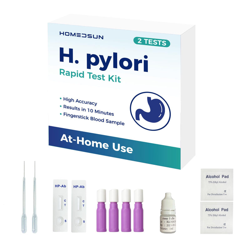 [Australia] - 2 Pack H. Pylori Stool Antigen Test Kit at-Home Helicobacter Pylori Detection Non-Invasive Fecal Rapid Test Easy to Use Results in 15 Minutes 
