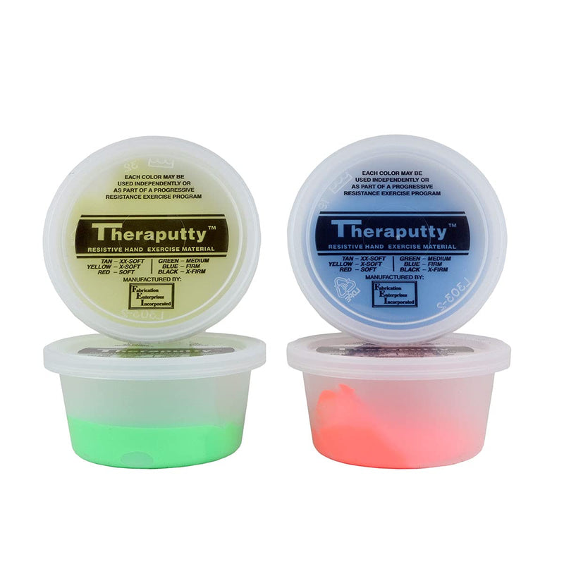 [Australia] - CanDo TheraPutty 4 Piece Set - X-Soft, Soft, Medium, and Firm, 2oz Each, Standard Hand Exercise Putty for Rehabilitation, Exercises, Hand Therapy and Strengthening, Stress Relief 