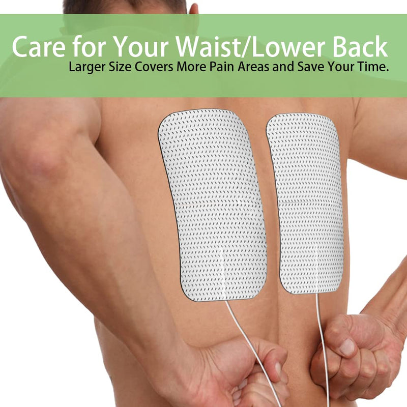 [Australia] - TENS Unit Replacement Pads for Waist and Lower Back Pain Relief 4X8" Large TENS Unit Pads Self-Adhesive Electrode Pads Compatible with TENS 7000, AUVON TENS- 4 Pcs 4x8",4Pcs 