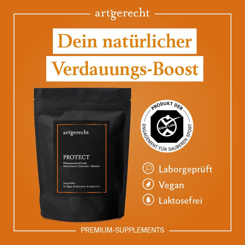 [Australia] - Species-appropriate PROTECT - High-quality L-glutamine with baobab | Supports intestinal health & regeneration | Vegan, gluten-free and taste-neutral | For optimal digestion and immune system 