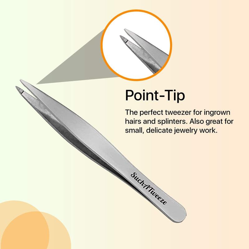 Slant Tweezers Premium Stainless Steel Precision Tweezer For Men & Women. Guaranteed Professional And Home Use - Best For Facial & Body Hair Removal!