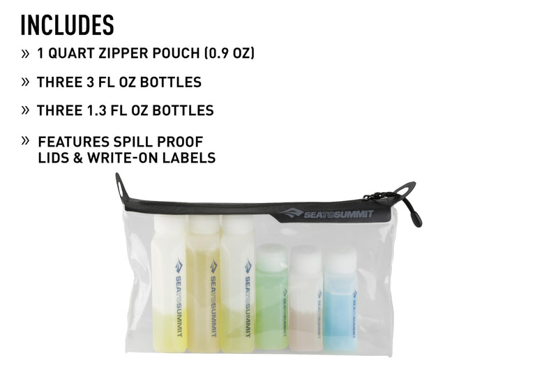 Sea to Summit Travel System: Clear Zip Pouch with TSA-Approved Travel Bottles and Airlite Towel