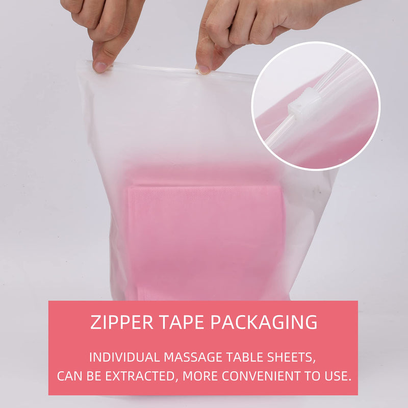 [Australia] - 20PCS Massage Table Sheets Disposable Non Woven SPA Bed Cover Breathable Polypropylene Fabric 31" x 70" Thin, Not Waterproof ÔºàPinkÔºâ 20PCS Pink Breathable 