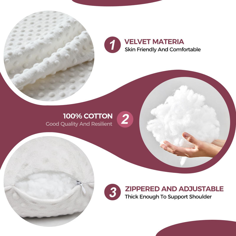[Australia] - Hysterectomy Pillow with Pockets for Ice/Hot Packs, Abdominal Surgery Recovery Pillow for Women, Post-Surgery Support for Tummy, C-Section, Mastectomy, Heart Surgery, Ideal Recovery Gift (Off-White) 