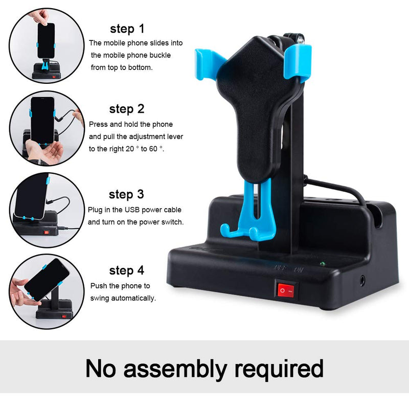 [Australia] - Steps Counter Compatible for Pok emon Go Cellphone Pedometer (Width Under 3.4 inches) Shaker Electric Version Non-Magnetic, Mute Stainless Steel Bearings Quick Steps Earning Device- Blue 