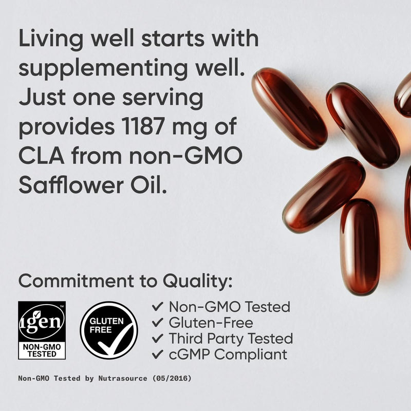 [Australia] - Sports Research CLA - 1250mg with Active Conjugated Linoleic Acid for Men and Women | Non-GMO, Soy & Gluten Free - 95% (90 Softgels) 90 Count (Pack of 1) 