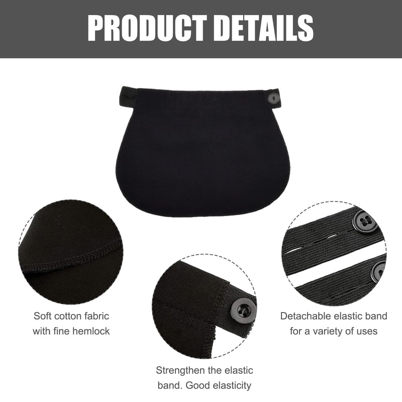 [Australia] - Pack of 4 Trousers Extensions Pregnancy Trousers Waistband Extension Trousers Extension for Pregnant Women Trousers Button Extension with 2 Elastic Waist Extensions (Black, Blue, Light Blue, Dark Blue) 
