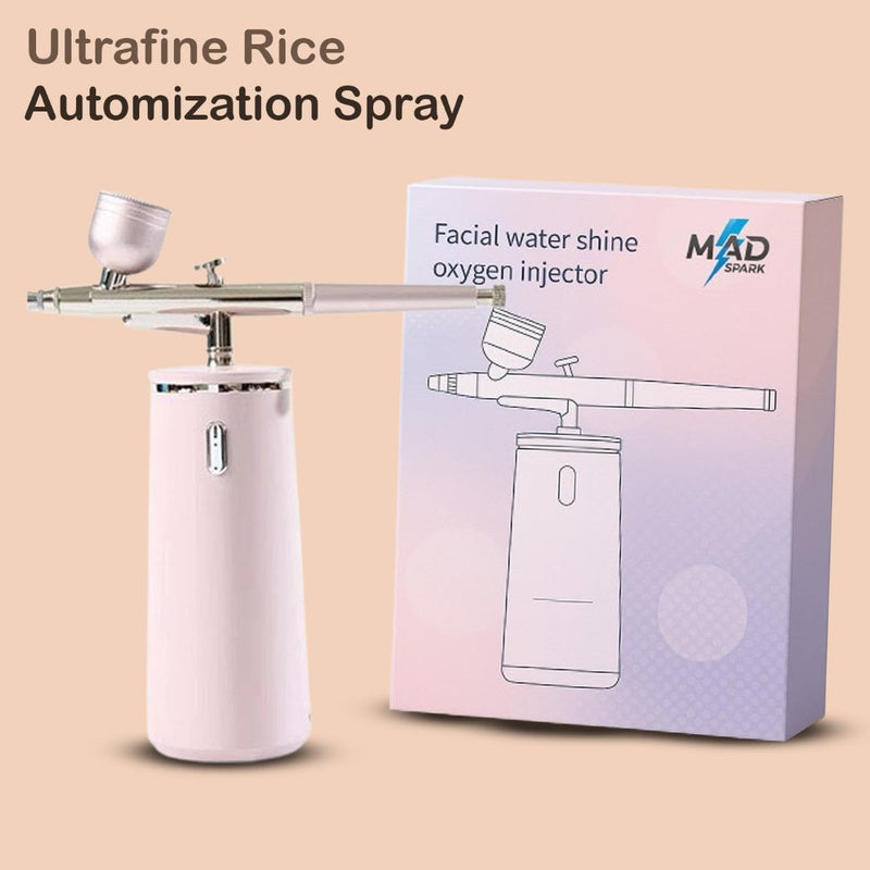 [Australia] - Oxygen Facial Spray Machine - High Pressure Handheld Facial Steamer with 0.3mm Nozzle - Rechargeable Portable Nano Mist face steamer for facial deep cleaning, Moisturizing, Travel & Home Use Pink 