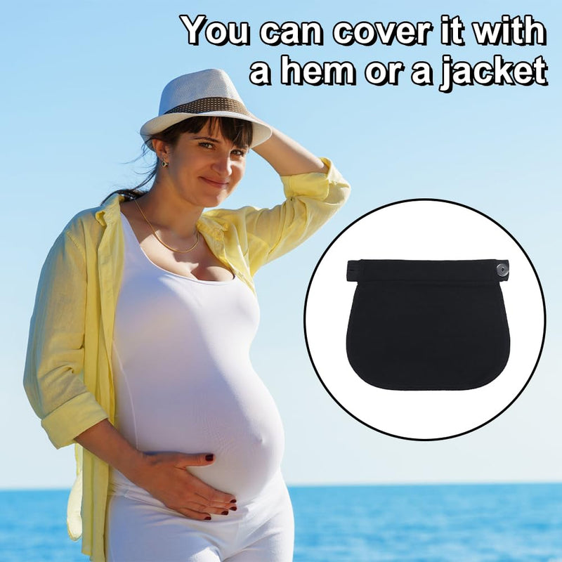 [Australia] - 4 piece waistband extension pregnancy trouser extension with button extension set, women's trouser waistband extension, jeans extension pregnancy for weight fluctuations and early pregnant women 