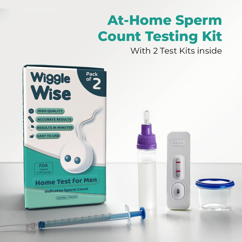 2-Pack Male Fertility Test - At-Home Sperm Count & Analysis Kit | Check Normal or Low Sperm Count, Fast, Private, Easy to use, Accurate At-Home Analysis, No Labs Visit