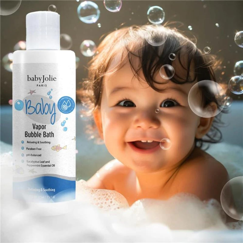 [Australia] - Baby Jolie Vapor Bubble Bath - Baby & Kids Bathing Aromatherapy for Stuffy Nose and Cough Relief, Made with Eucalyptus and Peppermint Extract, Natural Essential Oils, 7.5 oz 
