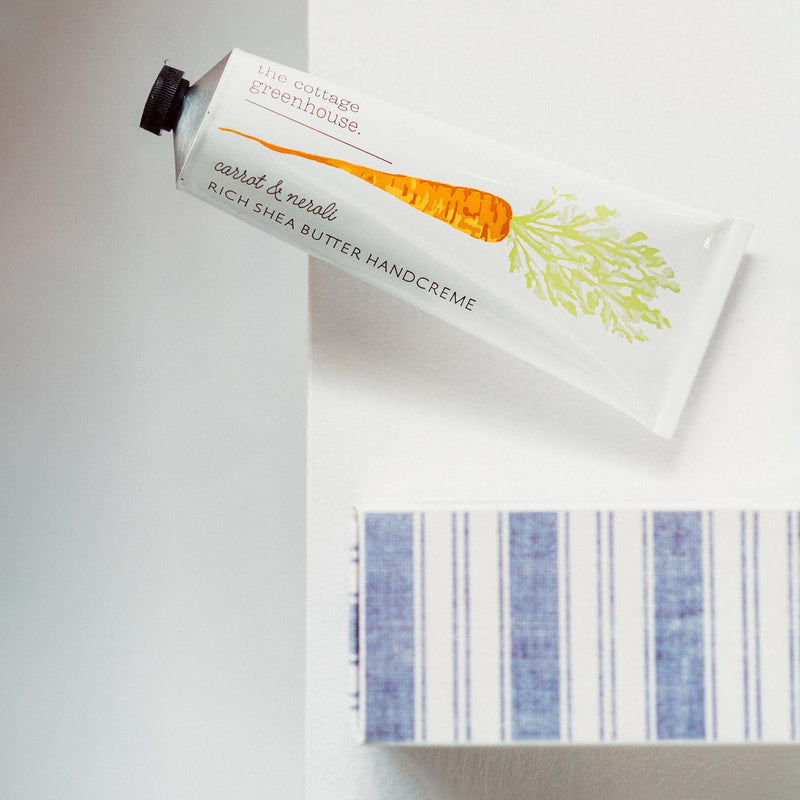 [Australia] - The Cottage Greenhouse Carrot & Neroli Handcreme, 4 oz, Moisturizing Lotion for Dry Hands, Quick Absorbing Shea Butter & Cocoa Butter, Luxury Purse Essentials 