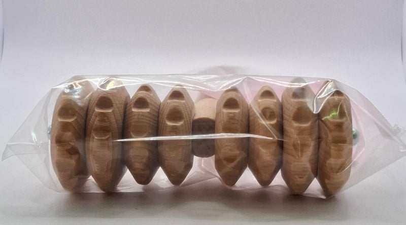 [Australia] - T-Shape Massager with Grooved Rollers, Multi-Functional Body Roller for Cellulite Reduction, Eases Muscle Tension and Supports Skin Health, Natural Muscle Roller 