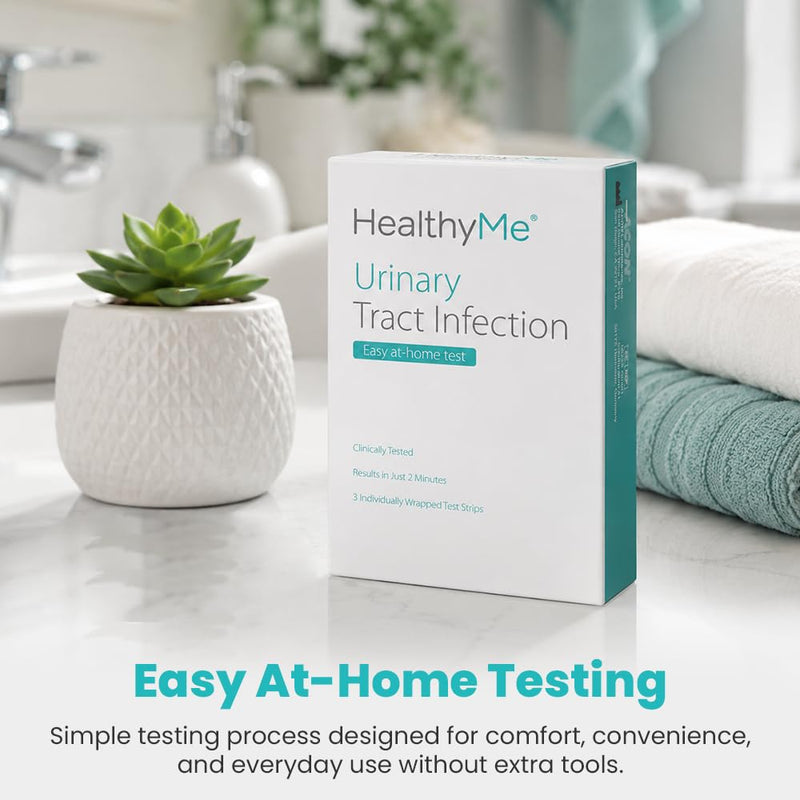 HealthyMe Urinary Tract Infection (UTI) Test Strips | 3 Individually Pouched, Self-Testing Strips, Accurate, Easy to Read, Results in 2 Minutes, Clinically Tested