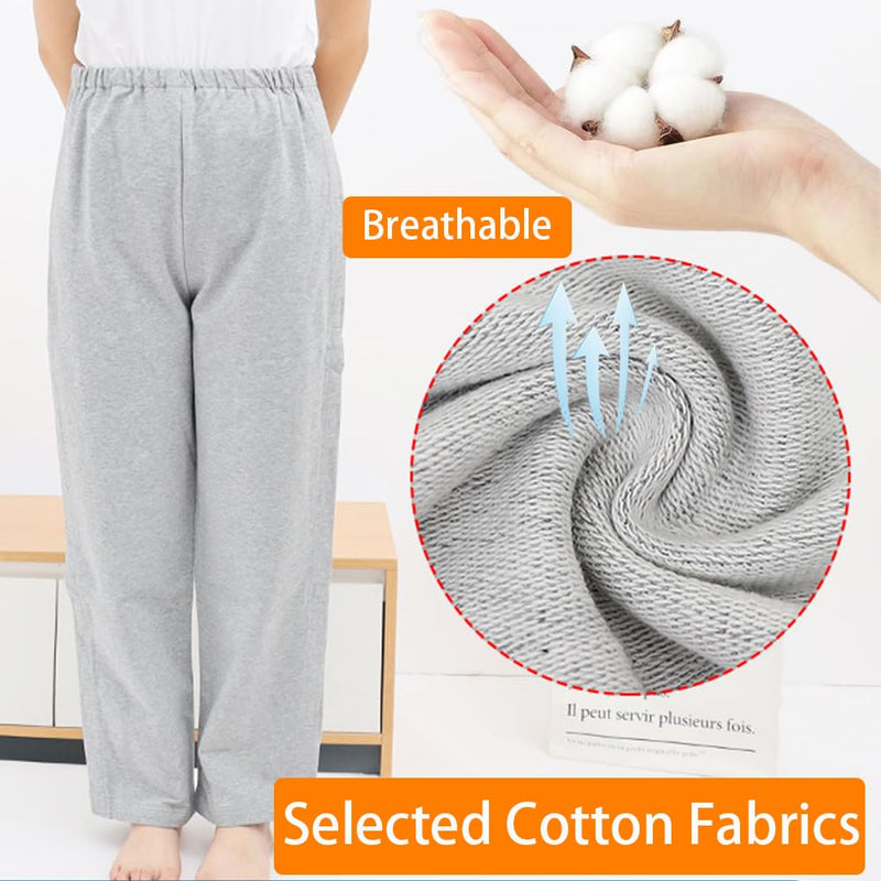 [Australia] - Unisex Patient Pants,Bedridden Patient Clothing,Disability Clothing,2 Side Zippers Full Open Down Sweatpants,Leg Post Surgery Pant for Fracture/Surgery Patients Black Medium 