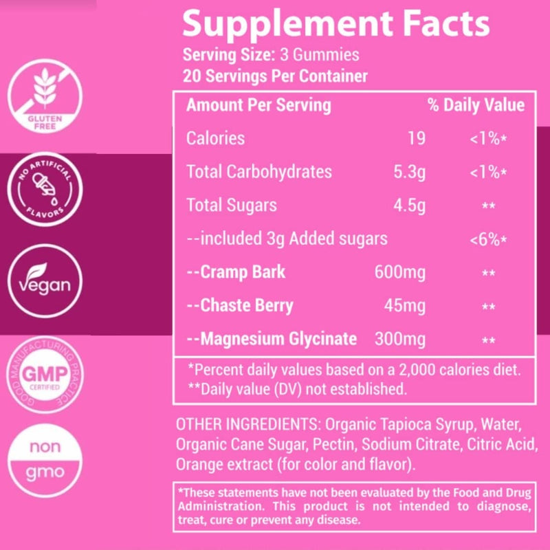 [Australia] - Menstrual Cramp Relief Period Relief Gummies Healthy Flow | Flo Menstrual Cycle Relief, Cramping and Bloating | Vegan & Natural Flavors | 60 Count‚Ä¶ 