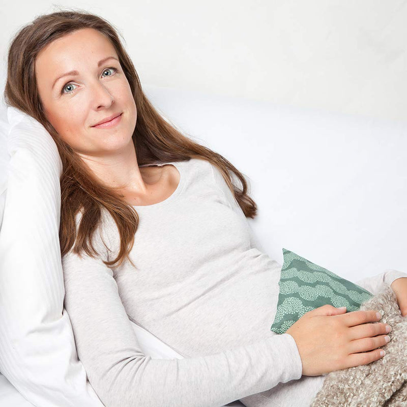 [Australia] - GRÜNSPECHT cherry stone pillow 19x19cm, heat pillow for neck, stomach and back, cover made of 100% cotton, for microwave and oven, green (100-V7) 19 x 19 cm 