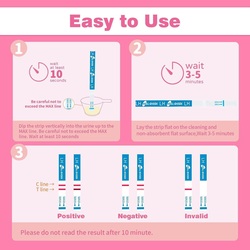 Ovulation Test Strips 30 Count & Pregnancy Tests 10 Count, HEAL-CHECK Fertility Combo Kit for Women TTC, Over 99% Accuracy, Easy to Use at Home, Individually Wrapped, FSA HSA | 30LH+10HCG+40 Urine Cup
