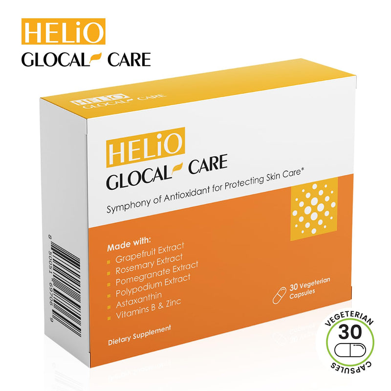 [Australia] - GlocalCare Helio Supports Skin Against UV Rays & Promotes Healing from Sun Damage - Polypodium Leucotomos Extract, Nutroxsun, Astaxanthin 