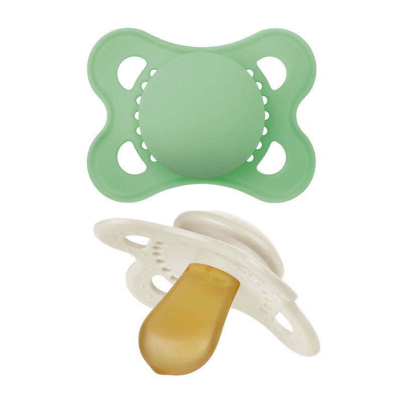 [Australia] - MAM Original Latex Pacifiers, Binky Pacifier for 0-6 Months, Natural Rubber Nipple, Made from Bio-Circular Materials, Easy to Clean, with Sterilizer Case, 2 Count Binkies Unisex 0-6 Month 