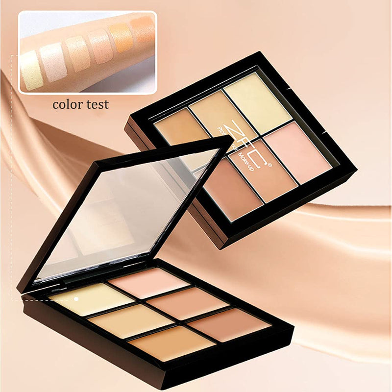 [Australia] - Concealer Palette 6 Shades Makeup Contour Palette Facial Camouflage Contour Full Coverage Foundation Cream Beauty Make up Concealer Kit (6 colors) 1 Count (Pack of 1) 6 colors 