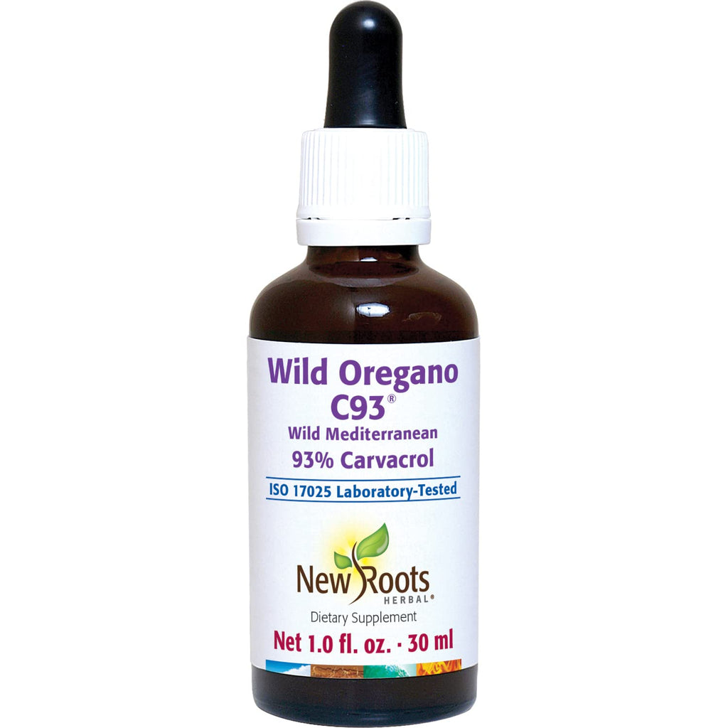 NEW ROOTS HERBAL Wild Oregano C93 Oil 1 fl oz (30 ml) Liquid Drops | Organic Immune Support Supplement | Highest Natural Carvacrol Concentration | Alcohol Free, Non GMO, Vegan, Gluten Free 1 Fl Oz (Pack of 1)