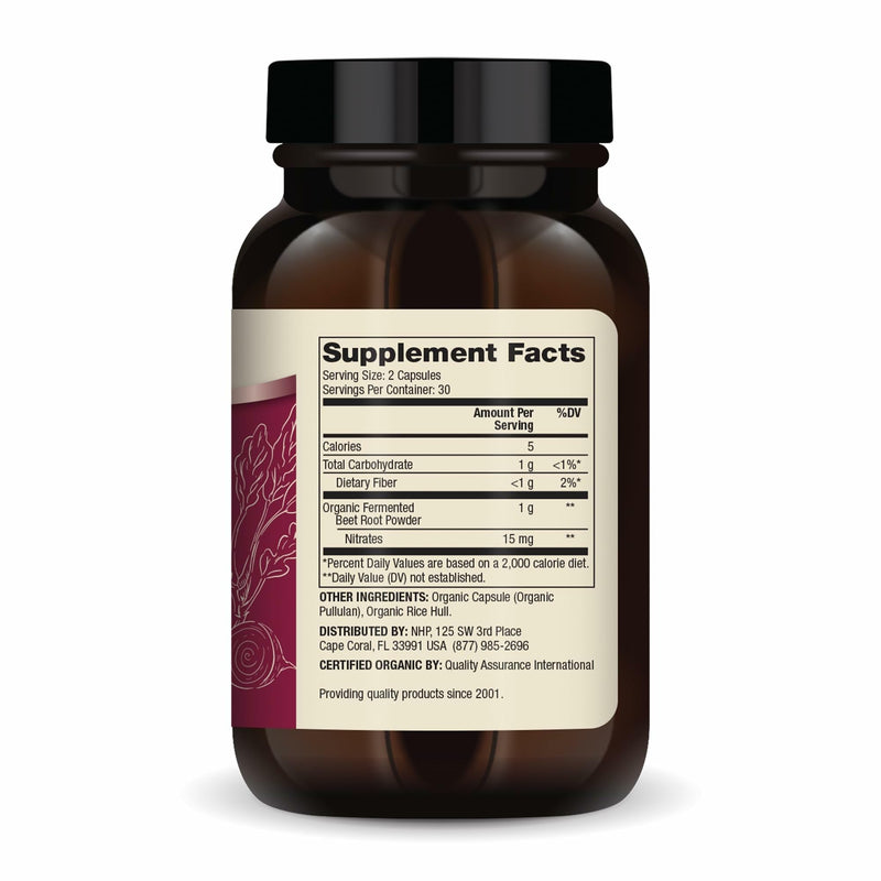 [Australia] - Dr. Mercola Organic Fermented Beets - Nitric Oxide Support - USDA Organic, Non-GMO, Gluten-Free & Soy-Free - 60 Capsules 