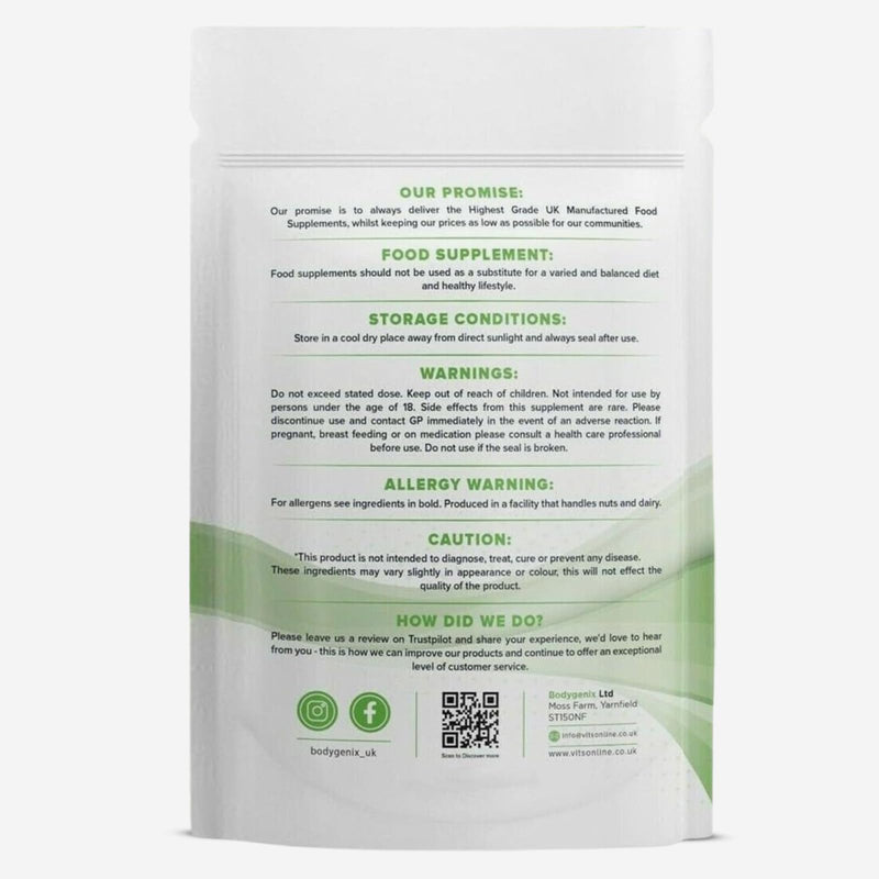Bodygenix D-Mannose 1000mg Capsules High Strength UTI Treatment Immune System Support Vegan Food Supplement - 60 Capsules 2 Month Supply 60 count (Pack of 1)