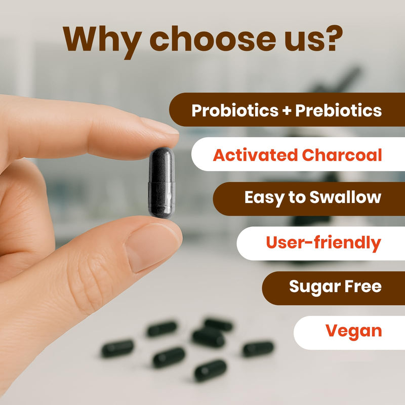 [Australia] - VEV Activated Charcoal with Organic Coconut Shell Charcoal & 50 Billion Probiotics ‚Äì 120 Vegan Capsules for Digestive Wellness & Dietary Support 