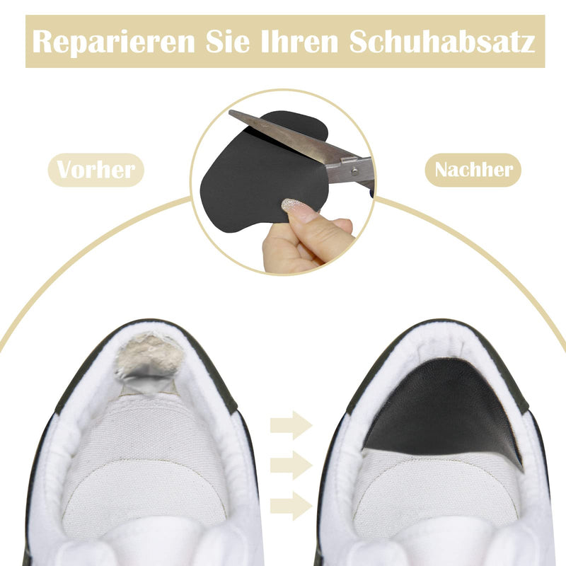 [Australia] - 12 pairs of heel protectors for shoes, two sizes, shoe heel repair patch, heel pad, sneaker, self-adhesive shoe inner heel repair for leather or sports shoes (black, white, khaki) 