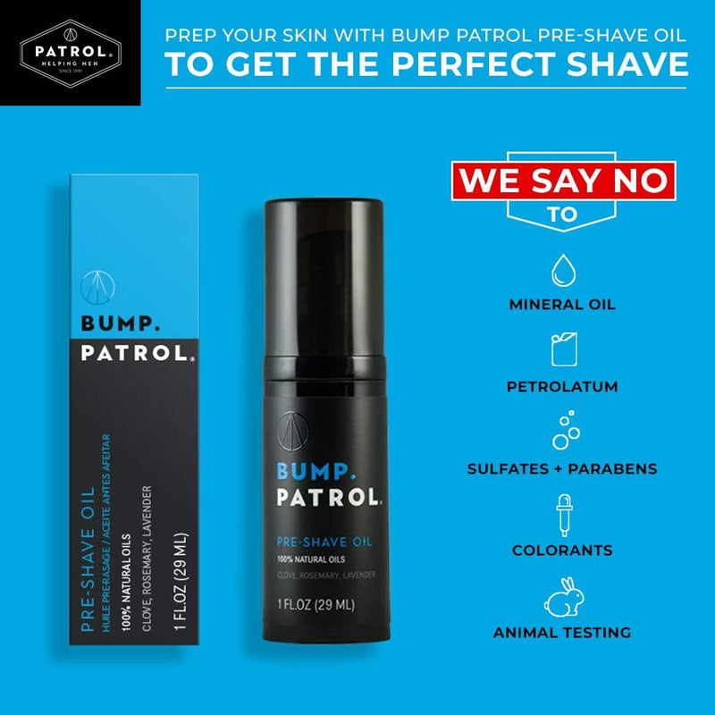 [Australia] - Bump Patrol Pre-Shave Oil for Men with Natural Essential Oils - Smooth Shave, Softer Skin - 1 Ounce 1 Fl Oz (Pack of 1) 