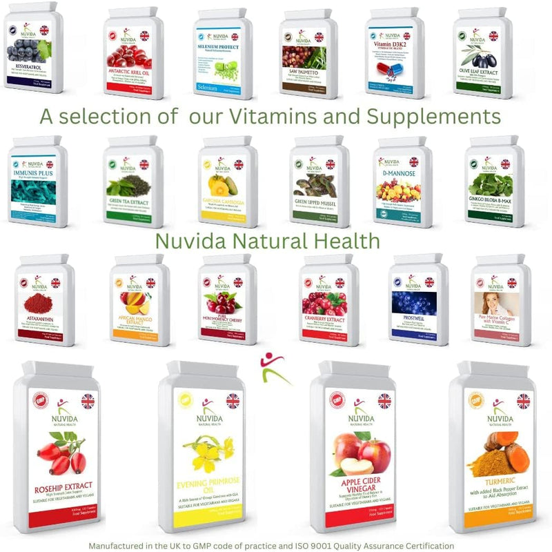 Nuvida Resveratrol Capsules - 90 High Strength Trans-Resveratrol Targeted Release Capsules - Premium Antioxident Supplement