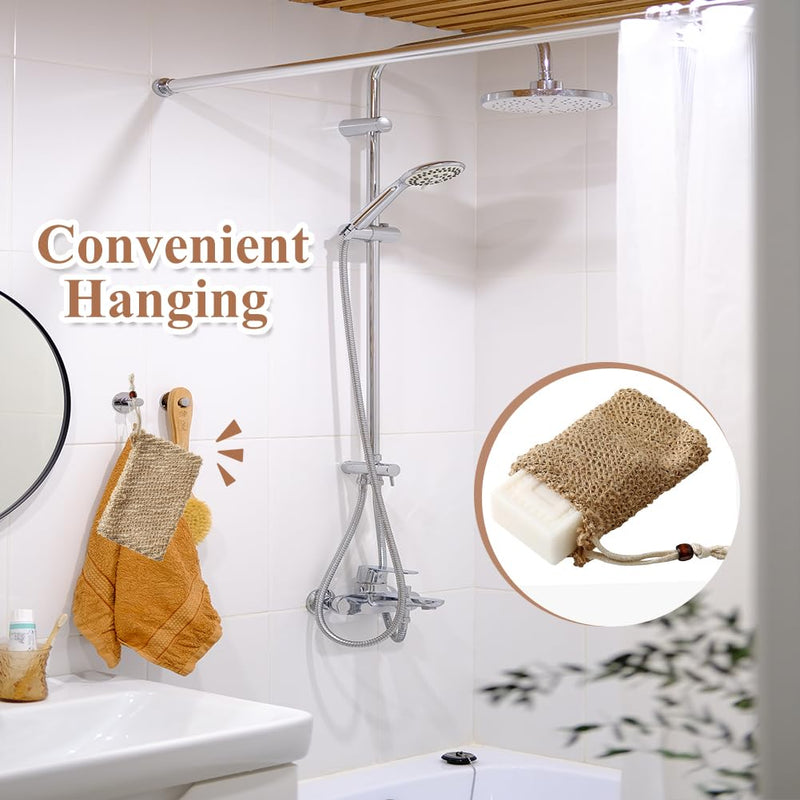 [Australia] - NOCHME Peeling Glove Set for Body, Natural Jute Sisal Hamam Peeling Gloves Mitts Back Strips Foam Net Gentle, Exfoliating Glove Effective Comfortable Peeling Set 