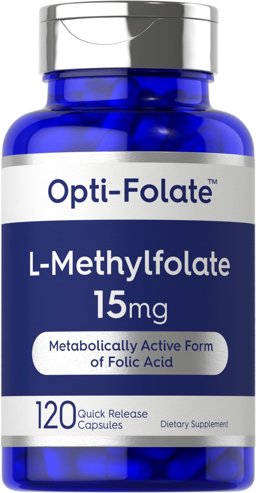 Carlyle L Methylfolate 15mg | 120 Capsules | Value Size | Max Potency | Optimized and Activated | Non-GMO, Gluten Free | Methyl Folate, 5-MTHF | by Opti-Folate 120 Count (Pack of 1)