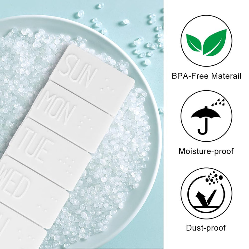 3Pack Weekly Pill Organizer,Extra Large 7 Days Cute Pill Cases Travel Daily Pill Box for Vitamin Medicine Fish Oil, Calcium Tablets Supplements Pink + Grey + White