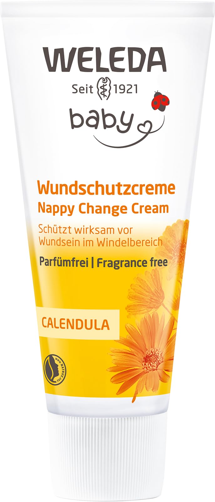 [Australia] - WELEDA Organic Baby Calendula Wound Protection Cream fragrance-free - natural cosmetic wound ointment/baby cream for protecting sensitive skin in the diaper area. Helps with redness, irritated skin & soreness (1x 75ml) 