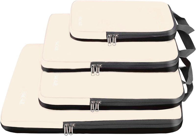 BAGAIL 4 Compression Packing Cubes and TPU Travel Vacuum Bags