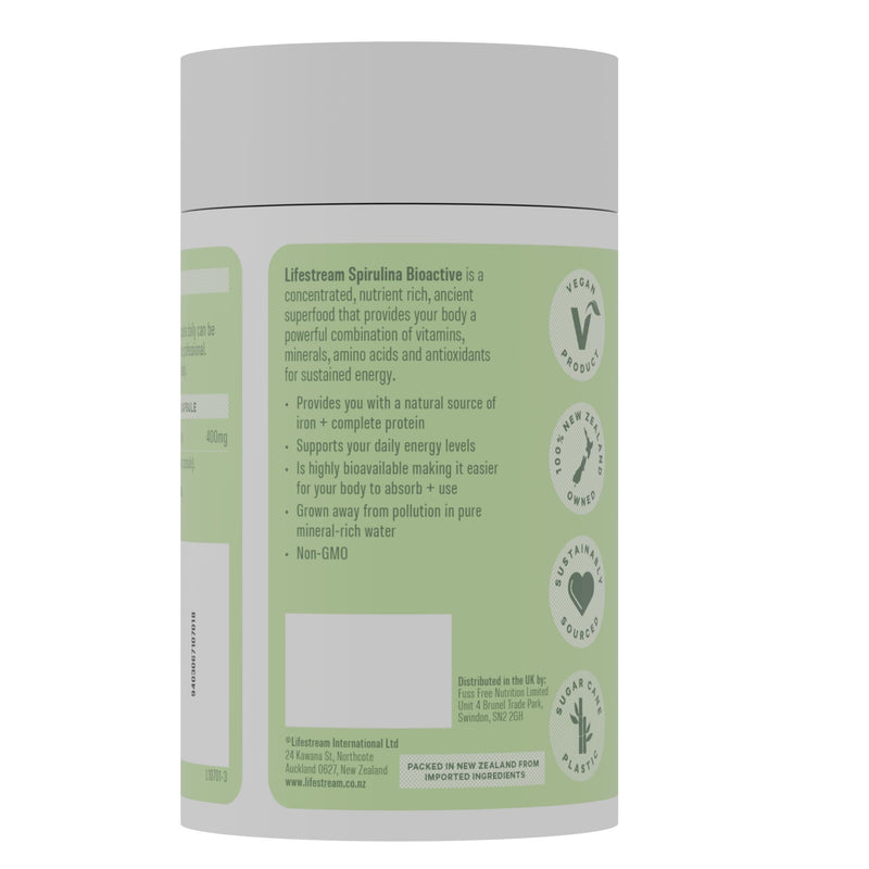 LIFESTREAM Nutrient Rich Bioactive Spirulina Balance | 200 Capsules | Pure Source | from New Zealand | Detox | Immune System | Energy Boost | 500MG |