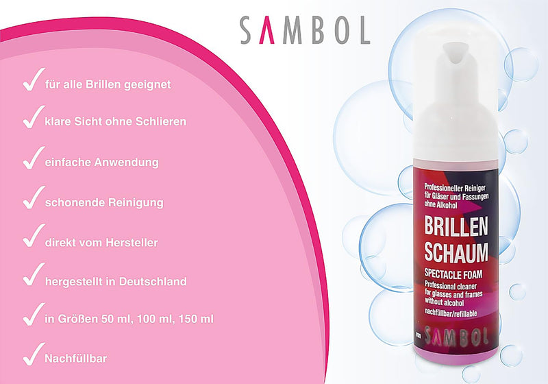[Australia] - Glasses cleaner set 400 ml cleaning foam without alcohol, streak-free for gentle and professional cleaning 