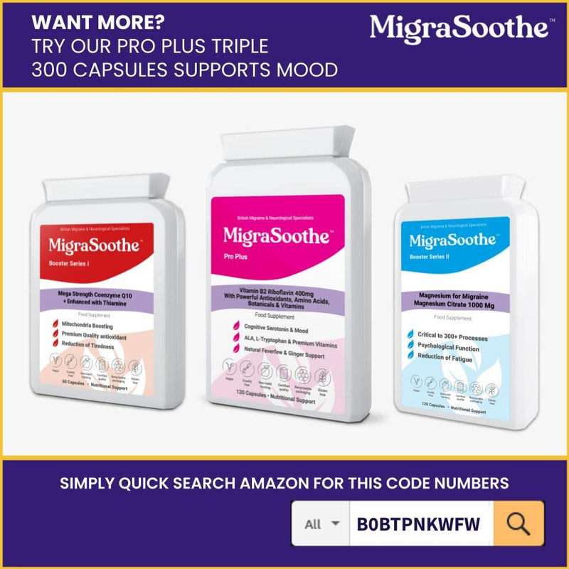 Coenzyme Q10 CoQ10 MigraSoothe Booster I - to Support Migraine Relief in Conjunction with MigraSoothe Riboflavin Products (60) 60