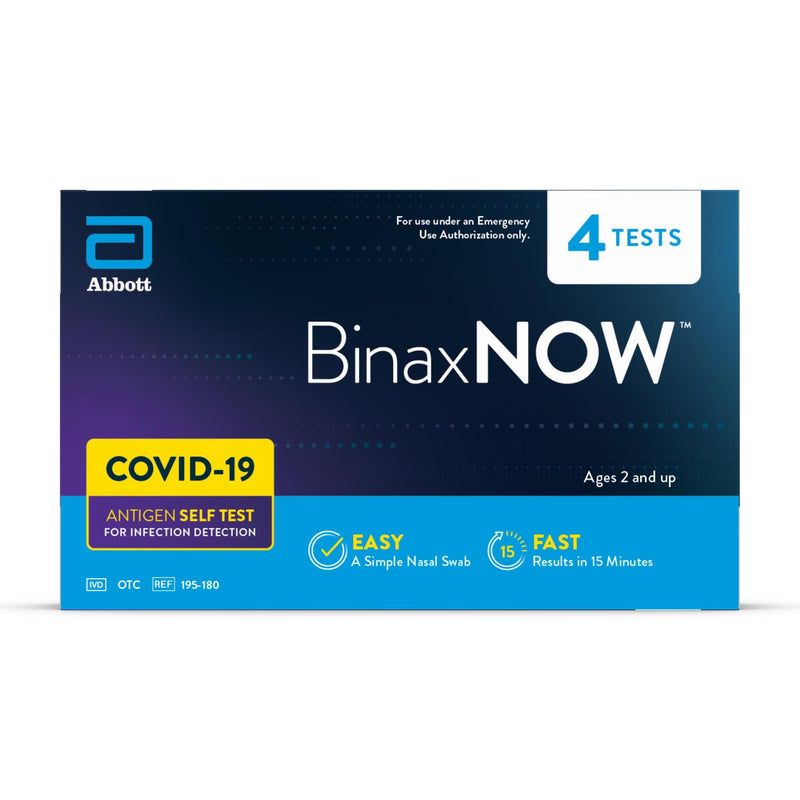 [Australia] - BinaxNOW COVID-19 Antigen Self Test, 1 Pack, 4 Tests Total, COVID Test With 15-Minute Results Without Sending to a Lab, Easy to Use at Home 4 Test Total 