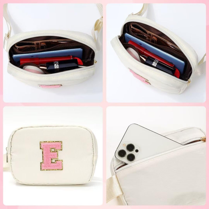 YOOLIFE Initial Girls Makeup Bag and Crossbody Bag L